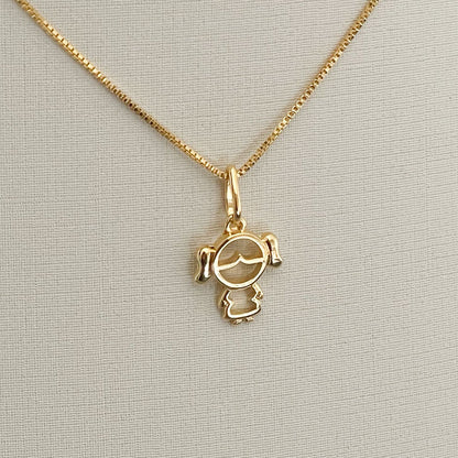 COLAR E PINGENTE GIRL SMALL  - BANHO DE OURO 18k