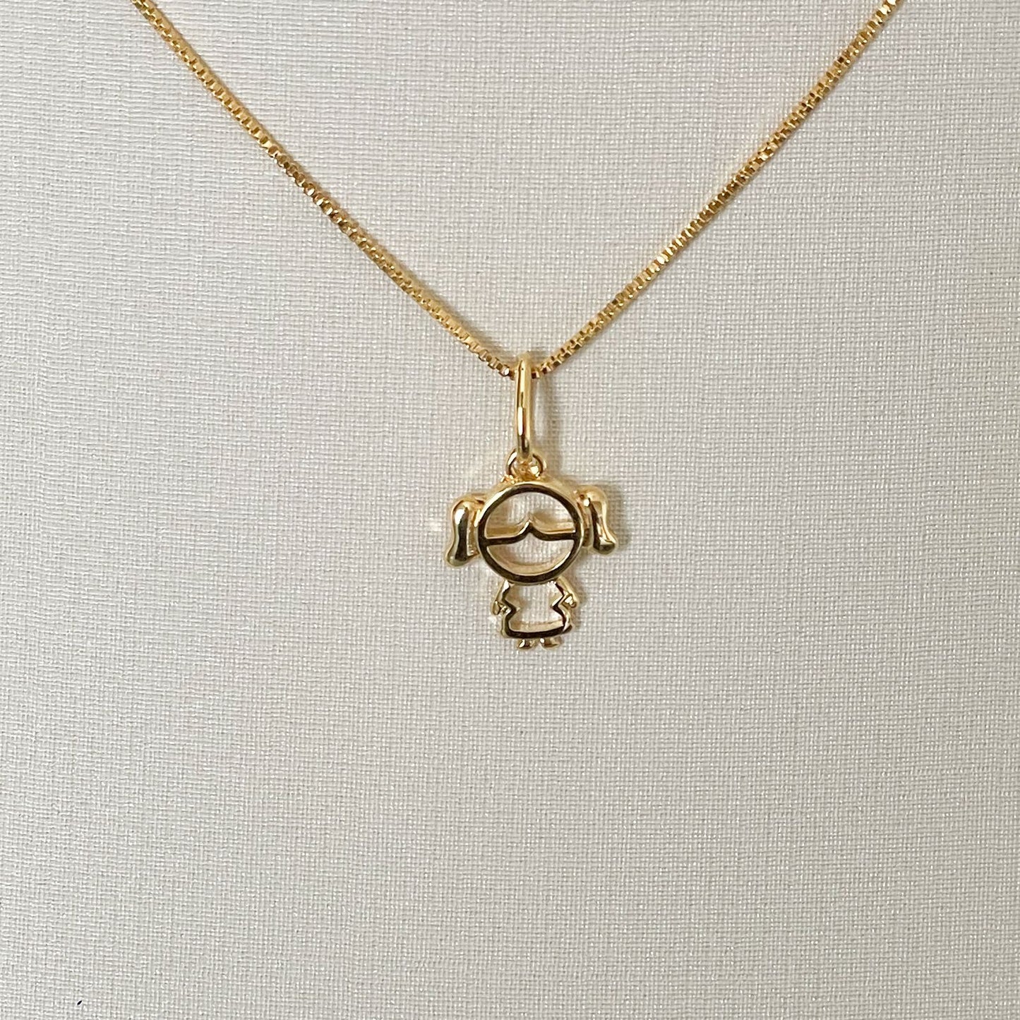 COLAR E PINGENTE GIRL SMALL  - BANHO DE OURO 18k