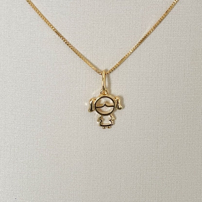 COLAR E PINGENTE GIRL SMALL  - BANHO DE OURO 18k