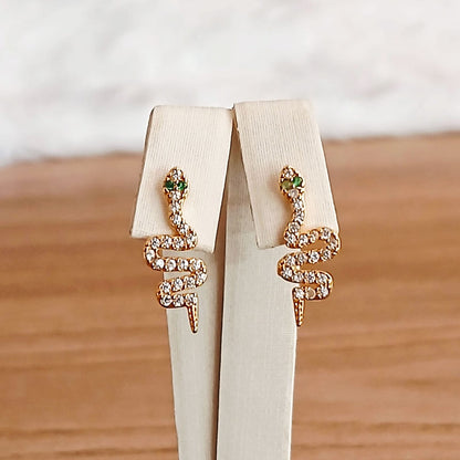 BRINCO SNAKE PEQ - BANHO DE OURO 18k