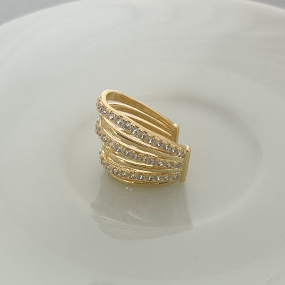 PIERCING EAR CUFF STRIPE ENCAIXE - BANHO DE OURO 18k