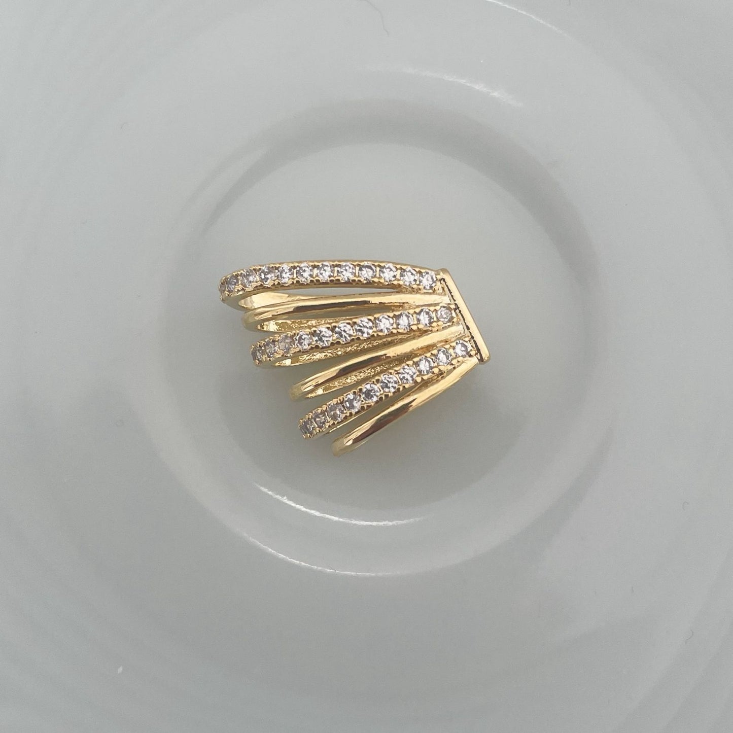 PIERCING EAR CUFF STRIPE ENCAIXE - BANHO DE OURO 18k