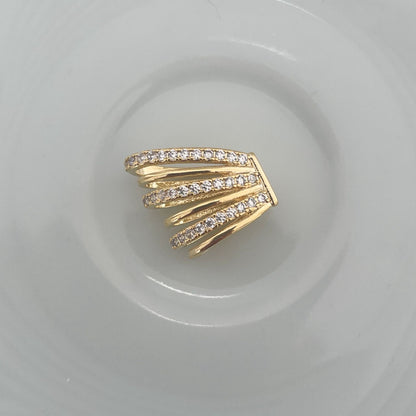 PIERCING EAR CUFF STRIPE ENCAIXE - BANHO DE OURO 18k