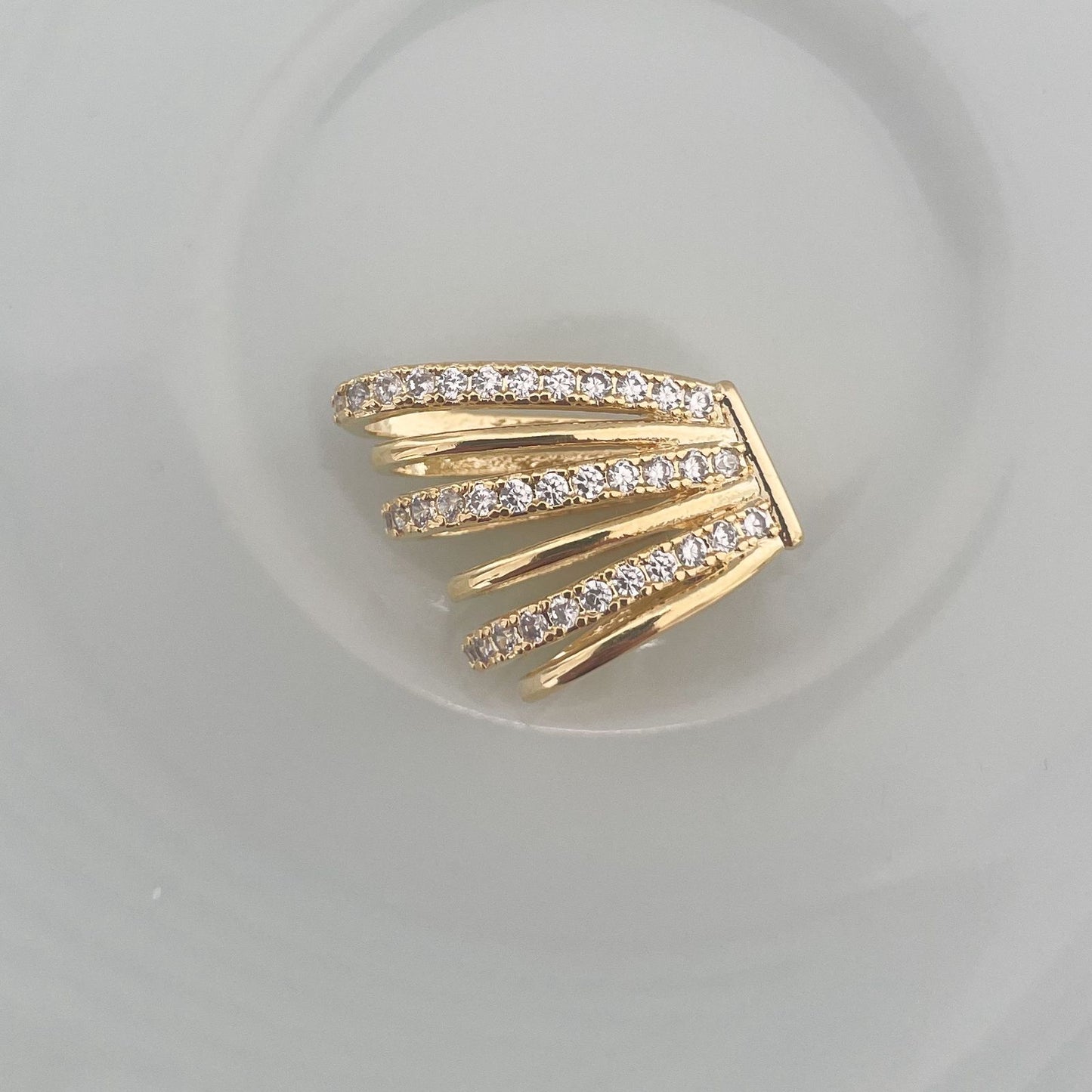 PIERCING EAR CUFF STRIPE ENCAIXE - BANHO DE OURO 18k