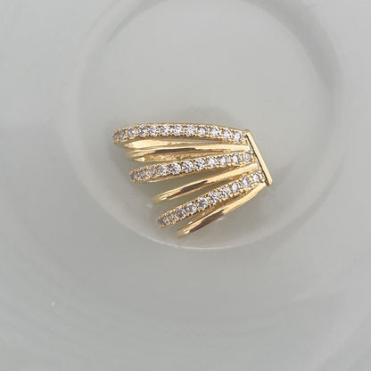 PIERCING EAR CUFF STRIPE ENCAIXE - BANHO DE OURO 18k