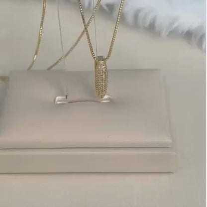 COLAR E PINGENTE CHOSEN  - BANHO DE OURO 18k